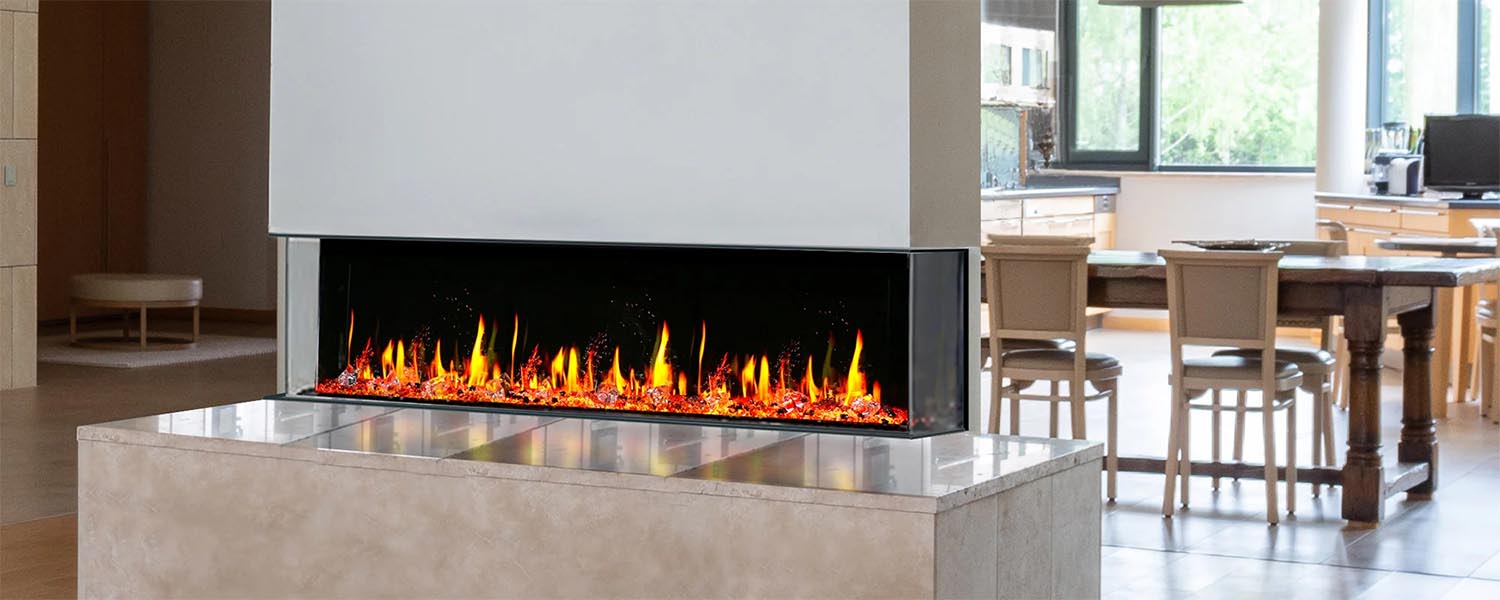 Litedeer Homes Warmcastle 3-Sided 60" Smart HD LED Electric Fireplace