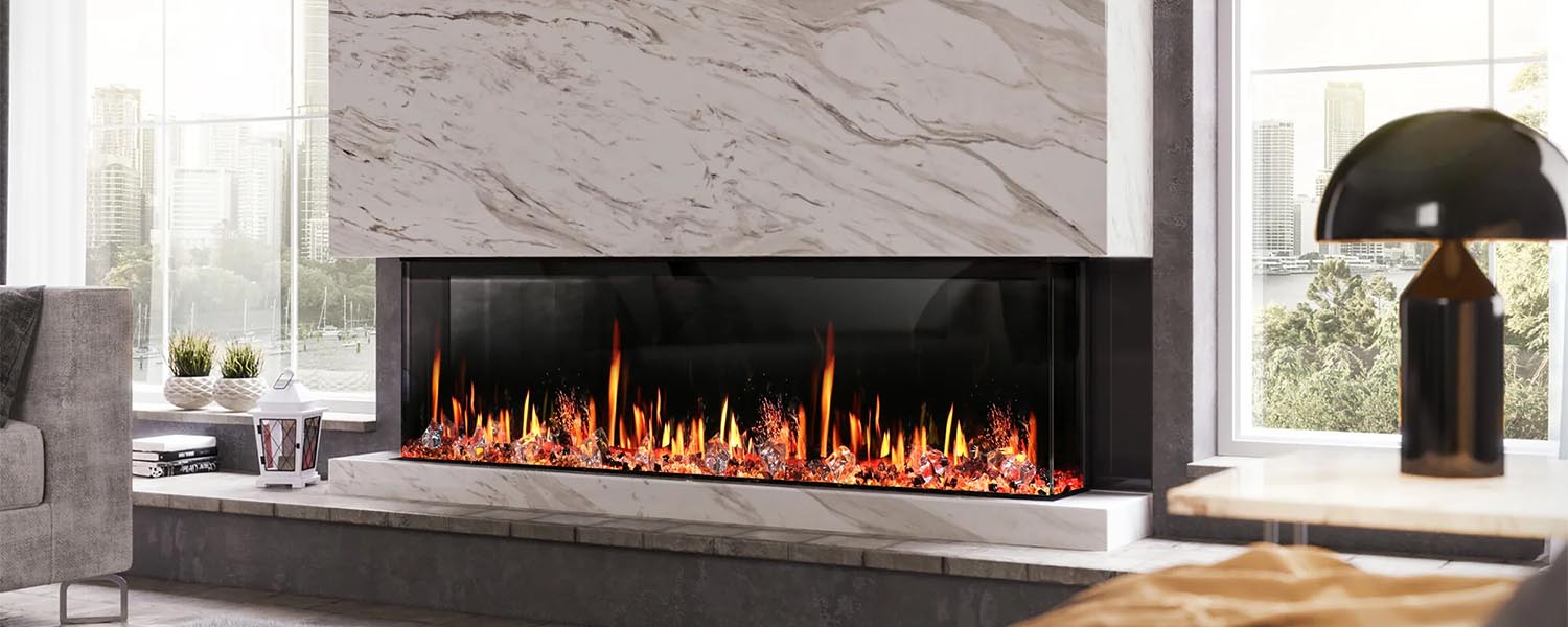 Litedeer Homes Warmcastle 3-Sided 72" Smart HD LED Electric Fireplace