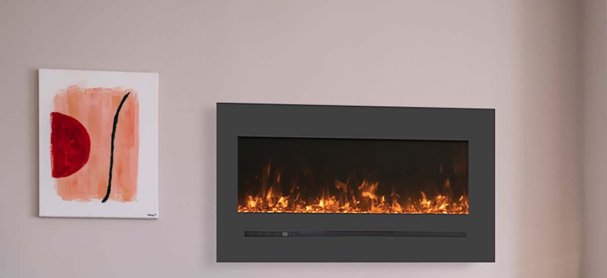 Wall Mount / Flush Mount - 26" Electric Fireplace with a Steel Wall Mount / Flush Mount - 26" Electric Fireplace with a Steel Surroun