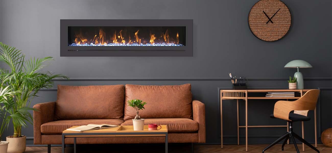 Amantii 72" Wall Mount Electric Fireplace with steel surround Amantii 72" Wall Mount Electric Fireplace with steel surround