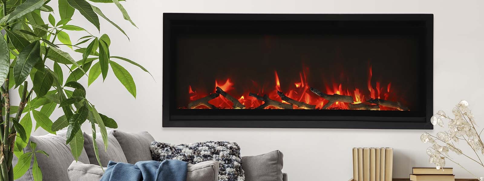 Remii 45″ Wide, Wall Mount, Extra Slim, Smart, Indoor / Outdoor, WiFi Enabled, Electric Fireplace