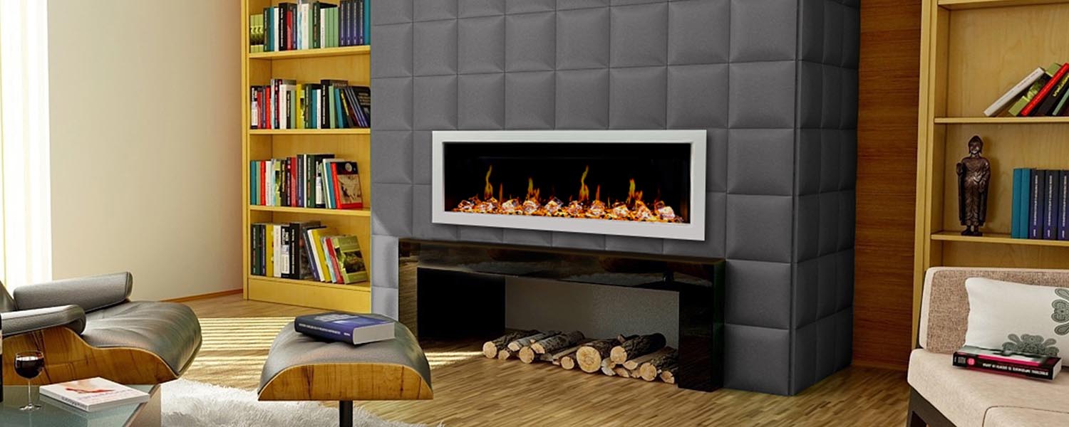 Gloria II 48″ Smart Electric Fireplace with Acrylic Crushed Ice Rock