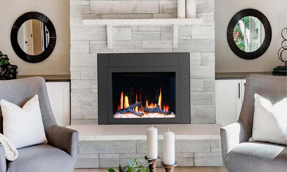 Litedeer Homes LiteStar 33-in Wall Mounted Smart Electric Fireplace Insert - ZEF38VC-33