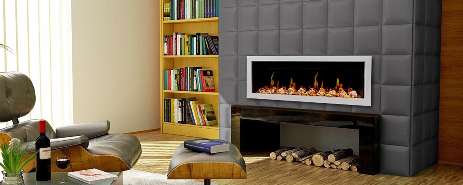 Litedeer Gloria II 58″ Smart Electric Fireplace with Reflective Amber Glass