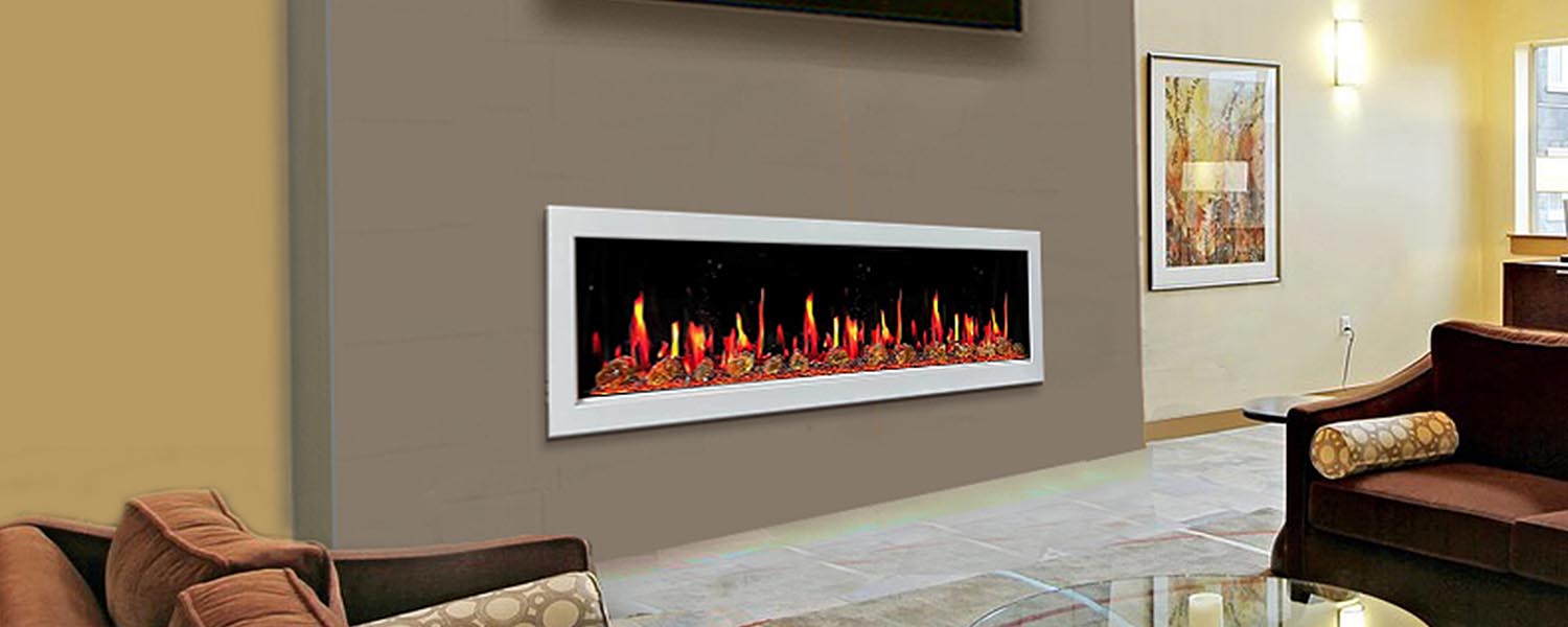 Litedeer Homes Gloria II 68" Smart Electric Fireplace with Reflective Amber Glass