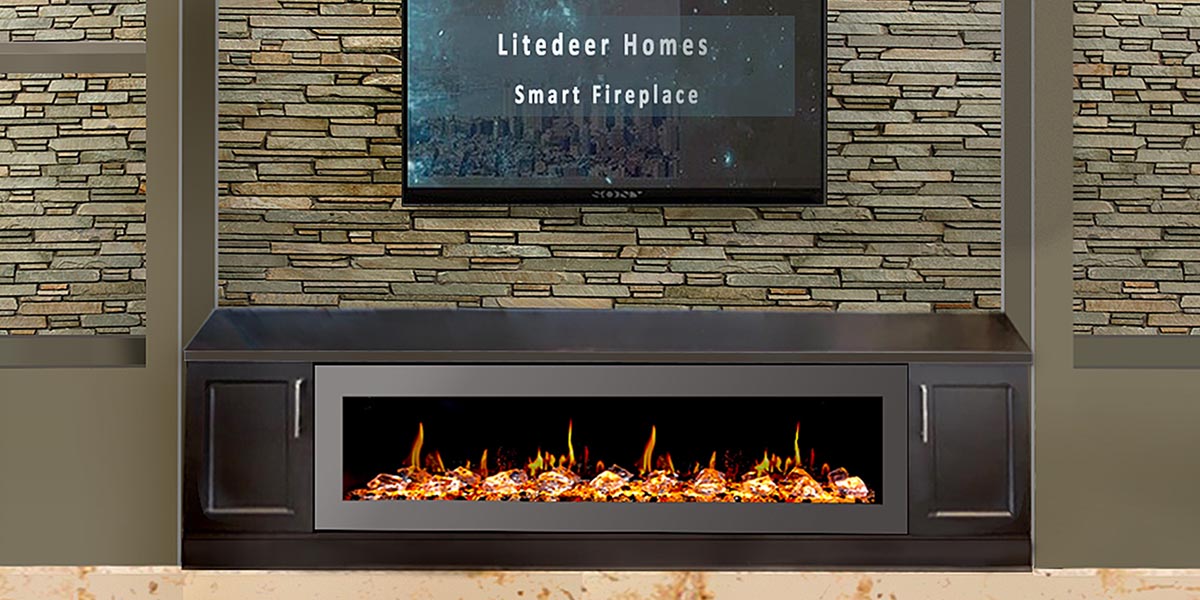 Litedeer Homes Gloria II 68" Smart Electric Fireplace