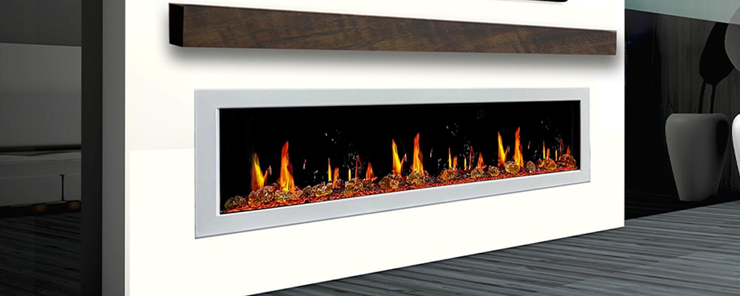 Litedeer Homes Gloria II 78" Smart Electric Fireplace with Reflective Amber Glass