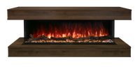 Modern Flames Landscape Pro Multi, Weathered Walnut Studio Suite Wall Mount Electric Fireplace With Mantel
