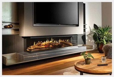 Net Zero Fire E-One - 190b - Bay, 3 sided, Electric Fireplace