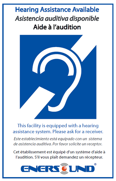 4-Person Enersound Assistive Listening System with Neckloops and ADA Plaque (Limited Lifetime Warranty)