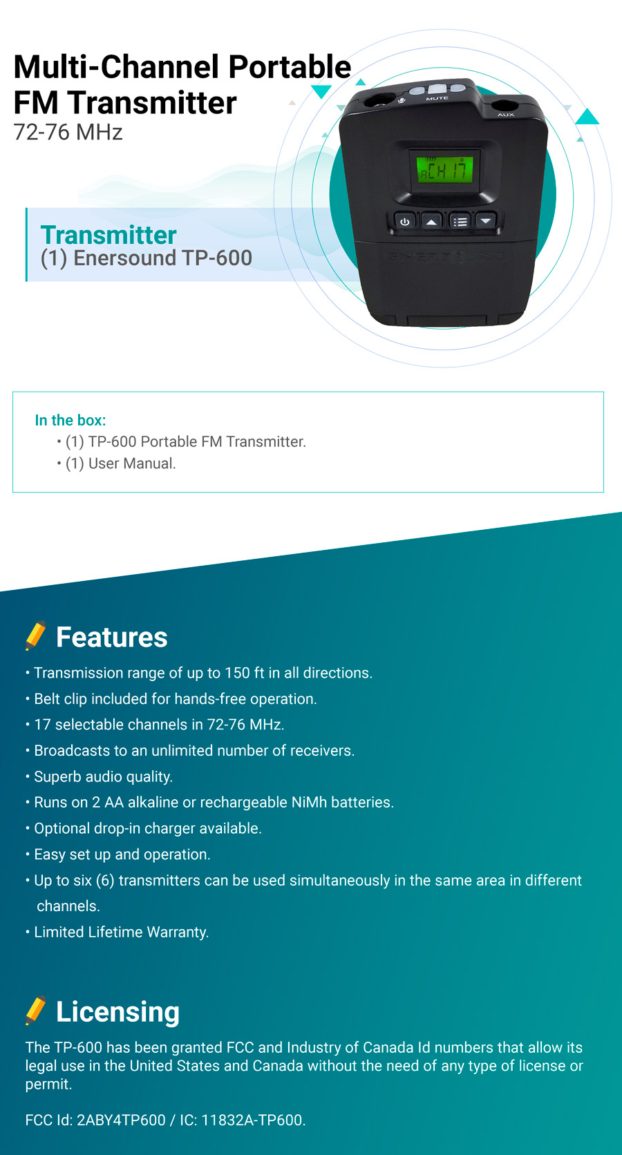 T-500 FM Multi-Channel Transmitter – Enersound