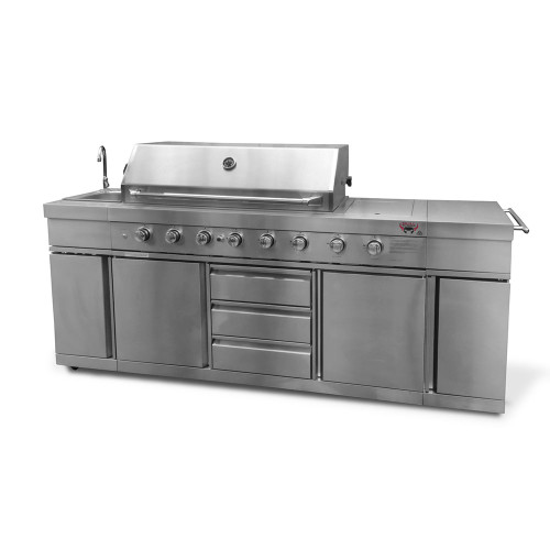 8 burner stainless steel bull bbq kitchen