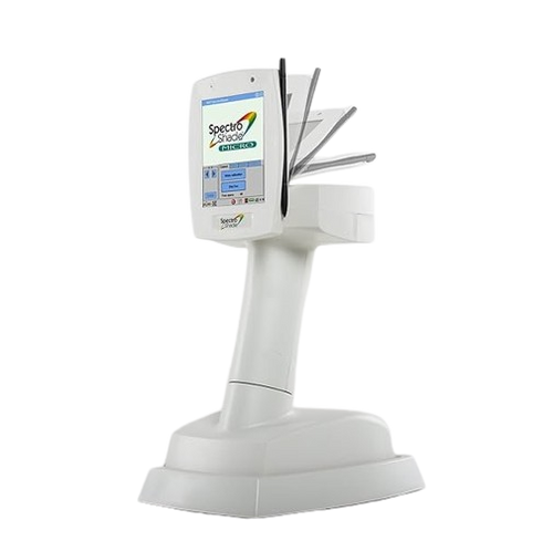 Spectroshade Micro hand-held devices has an adjustable display that you can position for measuring and viewing results.