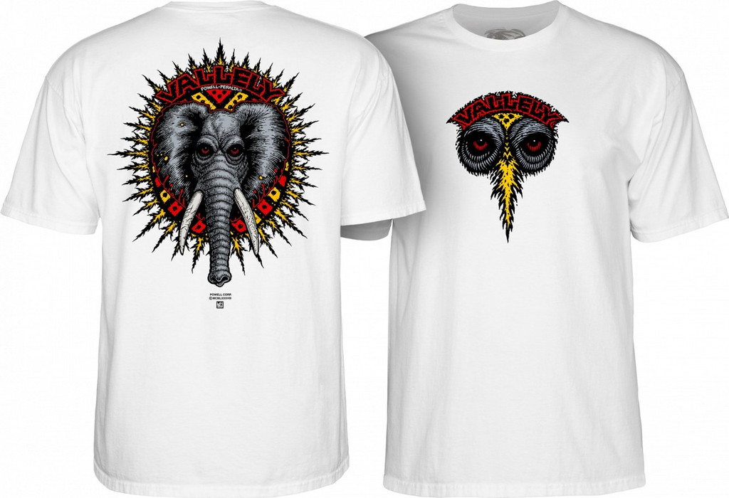 Powell Peralta Mike Vallely Elephant T-Shirt LIMITED SIZES LEFT (White)