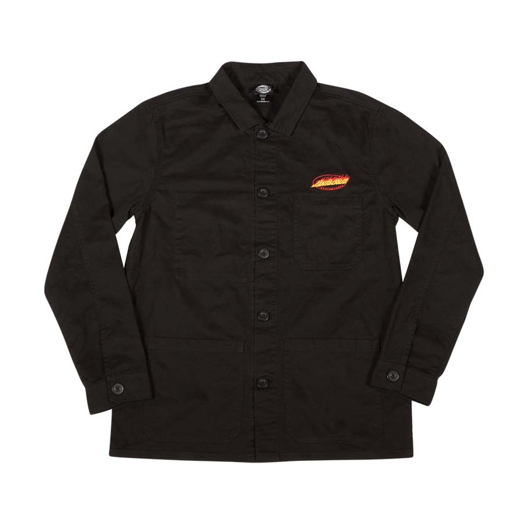 Santa Cruz Flaming Oval Dot Over Shirt Jacket (Black)