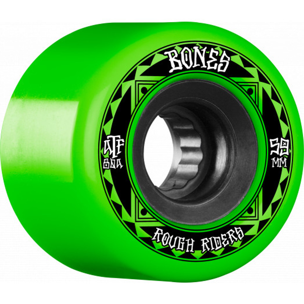 BONES WHEELS ATF Rough Rider Skateboard Wheels Runners 59mm 80a 4pk Green
