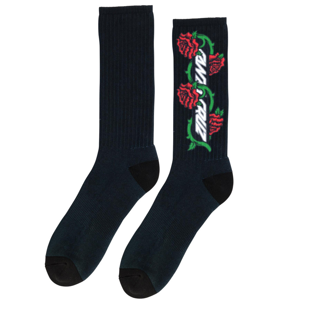 Santa Cruz Dressen Roses Vine Crew Socks Black (1 pair)