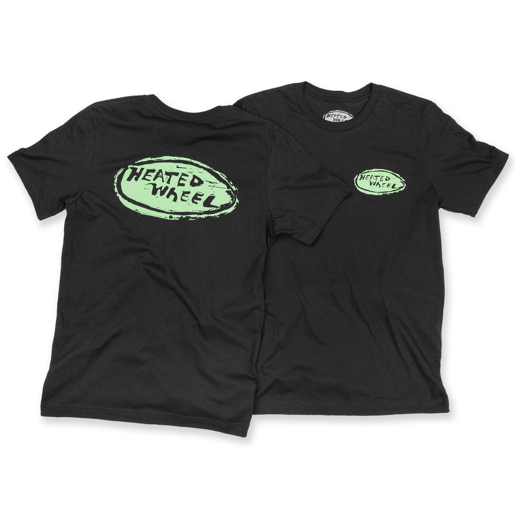 The Heated Wheel Oval Logo T-Shirt ONLY MEDIUM LEFT (Black)