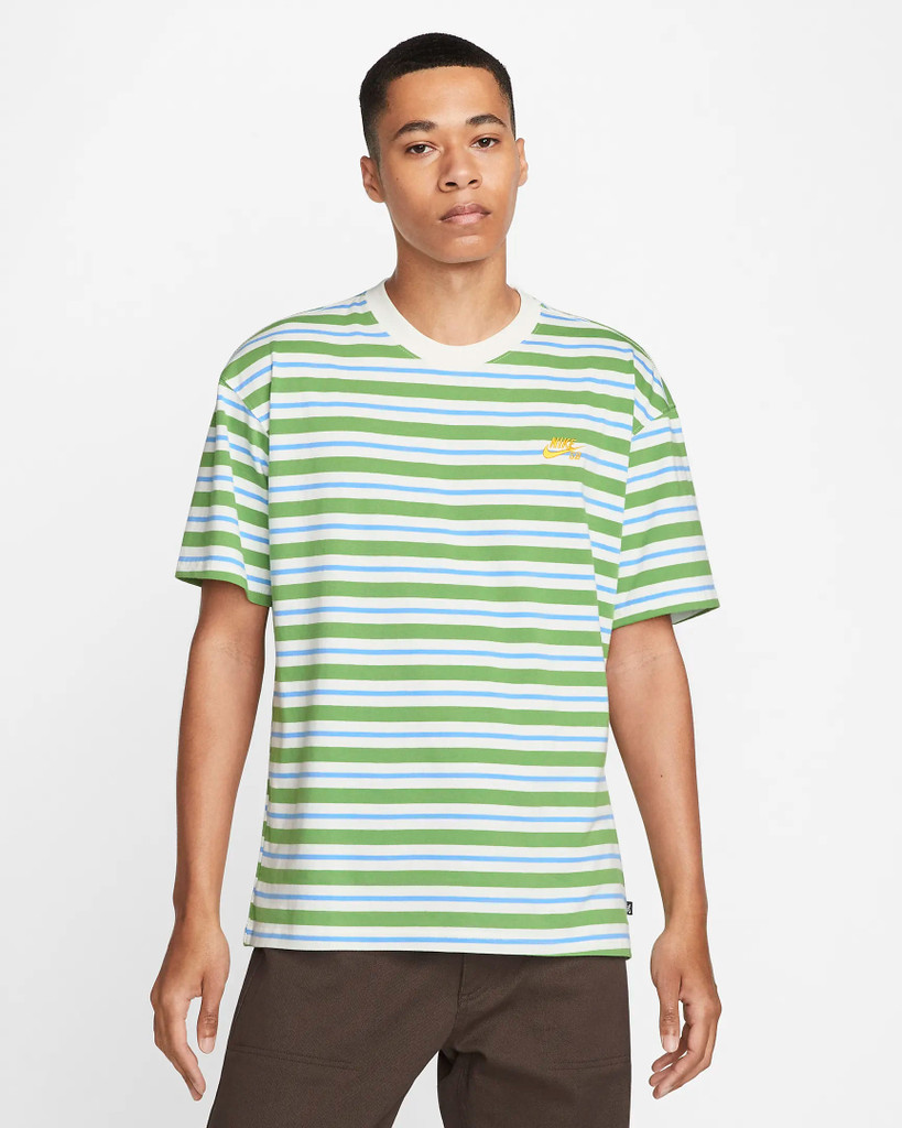 Nike SB Striped Skate T-Shirt (Sail/University Blue/Chlorophyll)