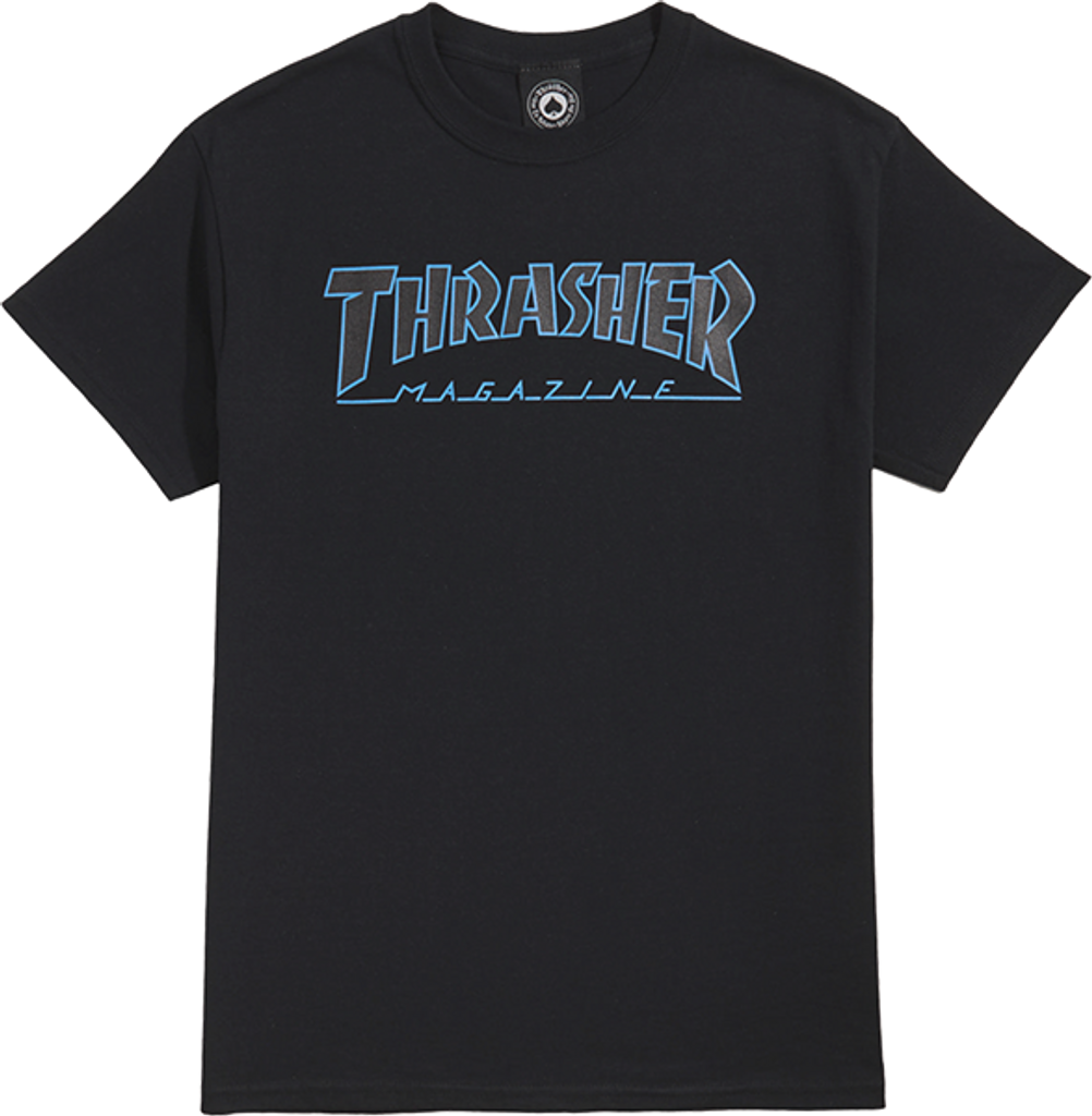 Thrasher Outlined Skate Mag Logo T-Shirt (Black)