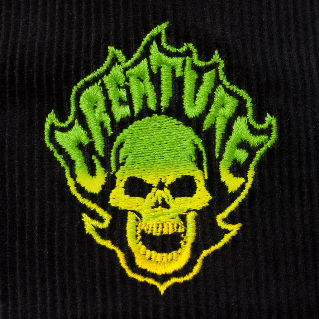 Creature Bonehead Flame Snapback Hat (Black)