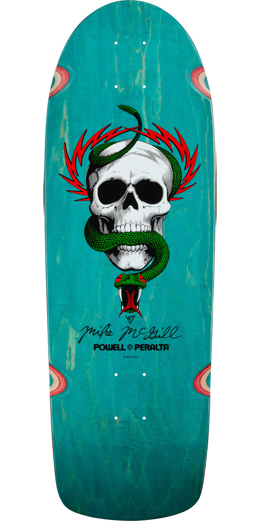 Powell Peralta Mike McGill Skull & Snake Skateboard Deck Teal Stain