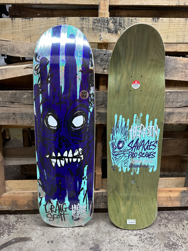 Heroin Skateboards Craig Questions Savages Deck 9.0"