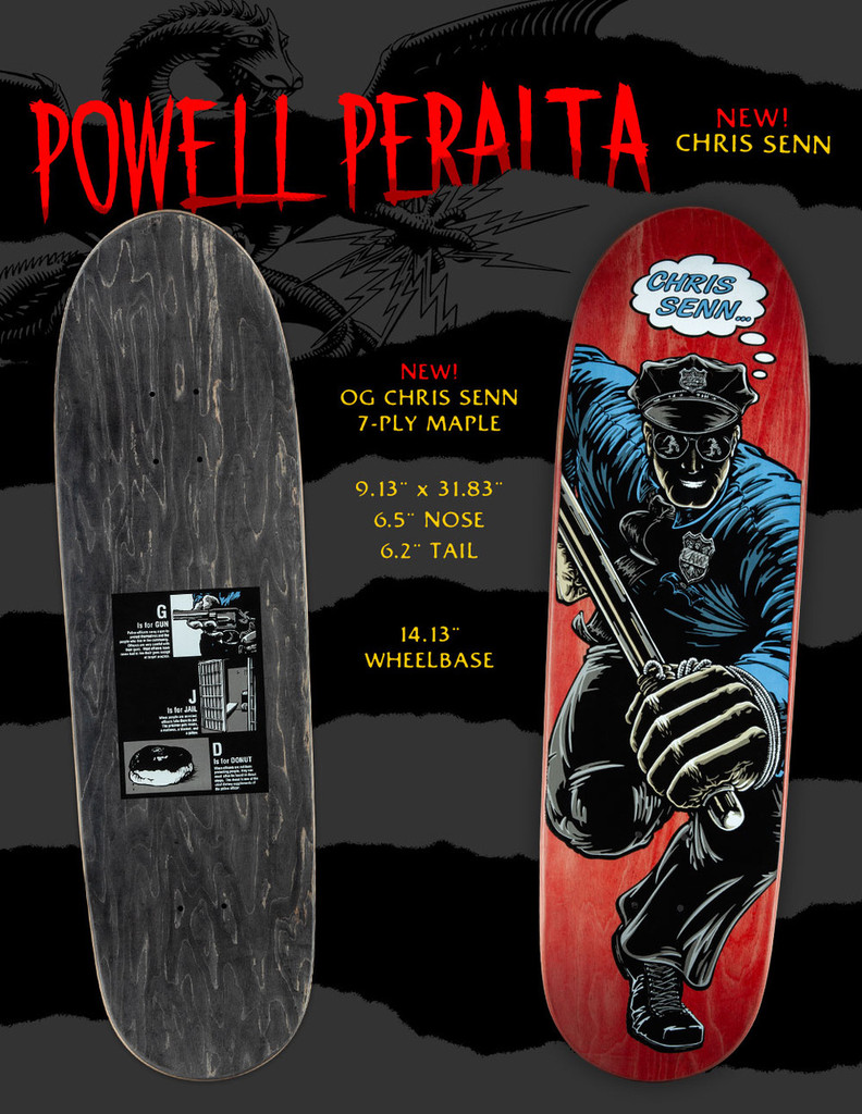 Powell Peralta Chris Senn Cop Reissue Deck - 9.13 x 31.83