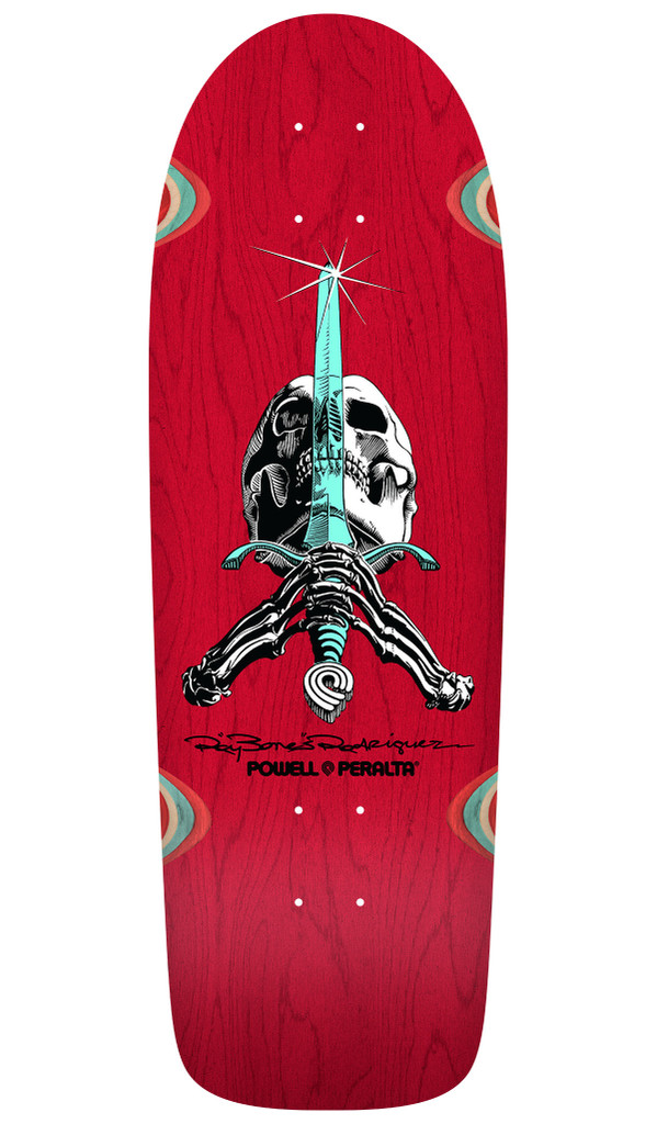Powell Peralta OG Ray Rodriguez Skull & Sword Reissue Deck 10 x 30 (Red Stain)