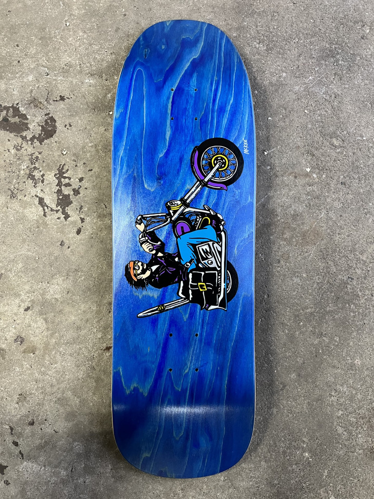 Marc Mckee Stick - O - Rama - Prime Easy Rider BLUE STAIN Old School Reissue Skateboard Deck