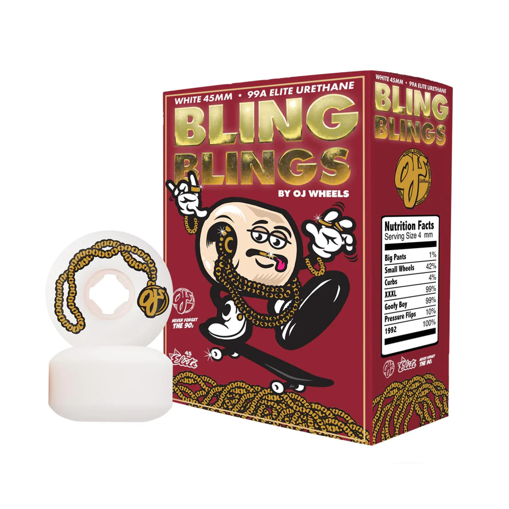 45mm Lil Bling Blings Mini Chubbies 99a OJ Skateboard Wheels White