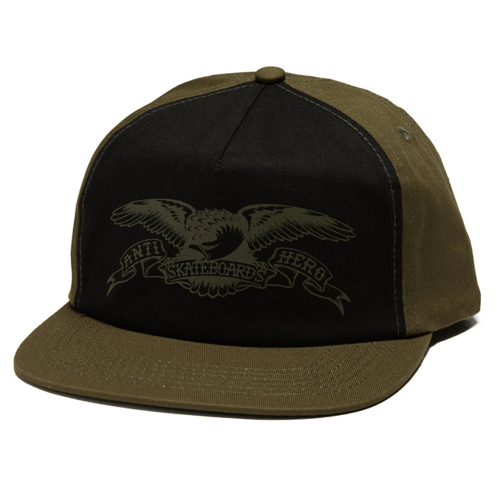 Anti-Hero Basic Eagle Snapback Hat Olive/Black