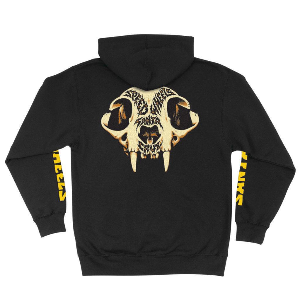 Speed Wheels Skull Zip Up Hooded Midweight Sweatshirt - Black