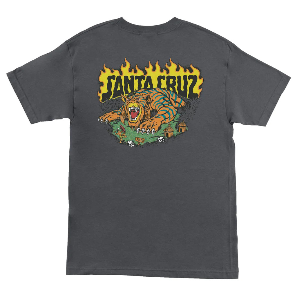 Salba Tiger Redux Mens Santa Cruz T-Shirt (Charcoal)