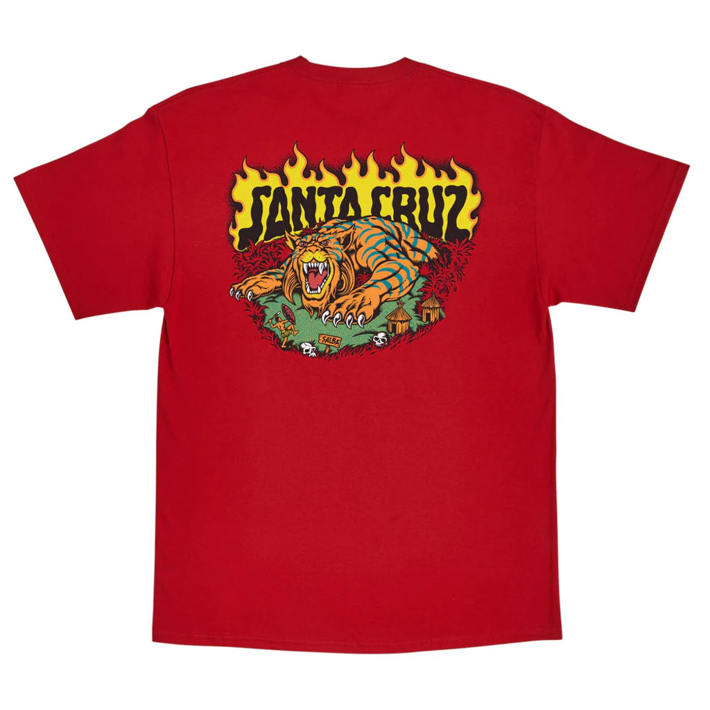 Salba Tiger Redux Mens Santa Cruz T-Shirt (Rich Red)