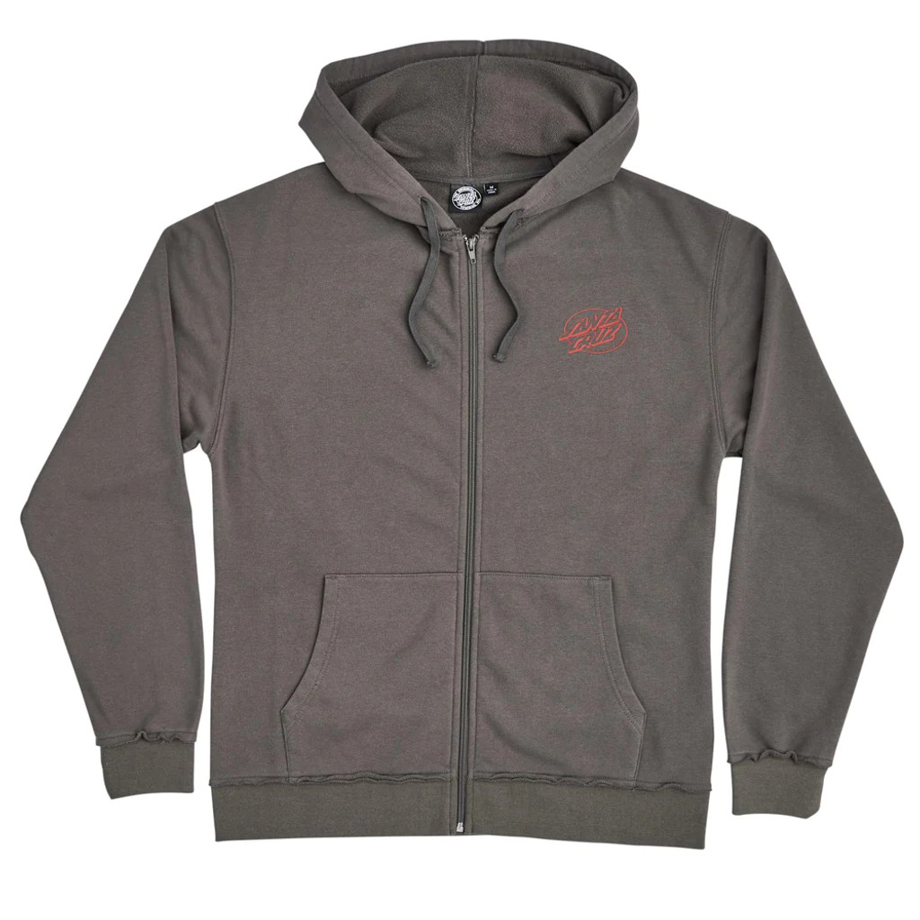 Winkowski Primeval Mens Santa Cruz Zip Hoodie Sweatshirt (Cement)