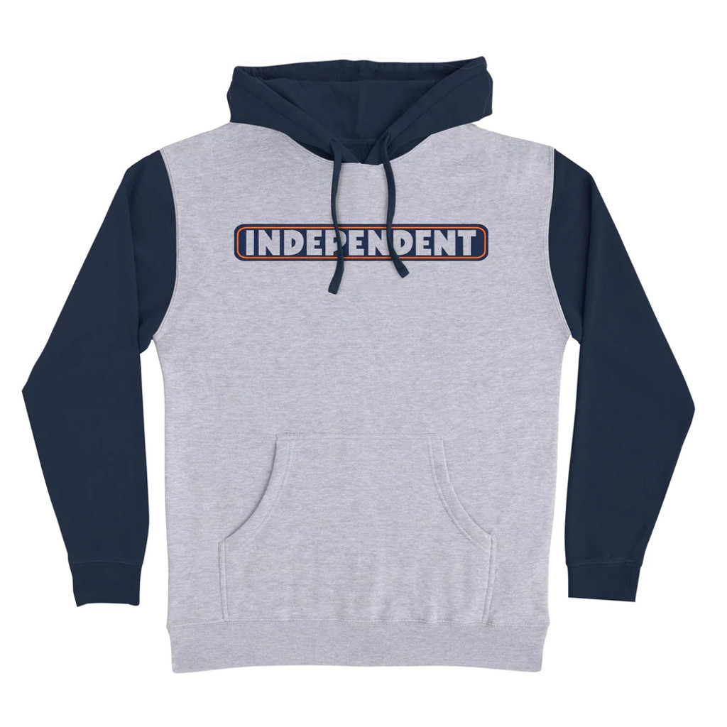Bar Logo Mens Independent Hoodie Sweatshirt (Grey Heather/Slate Blue)