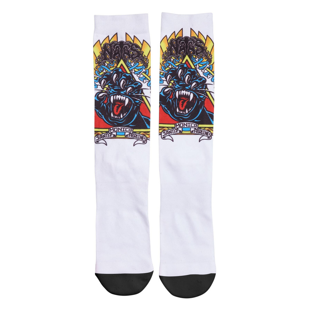 Natas Screaming Panther Socks Mens - White