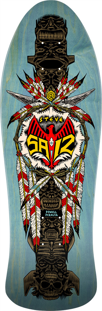  **Pre Order** Powell Peralta Steve Saiz Totem Skateboard Deck Blue Stain - 10 x 30.81