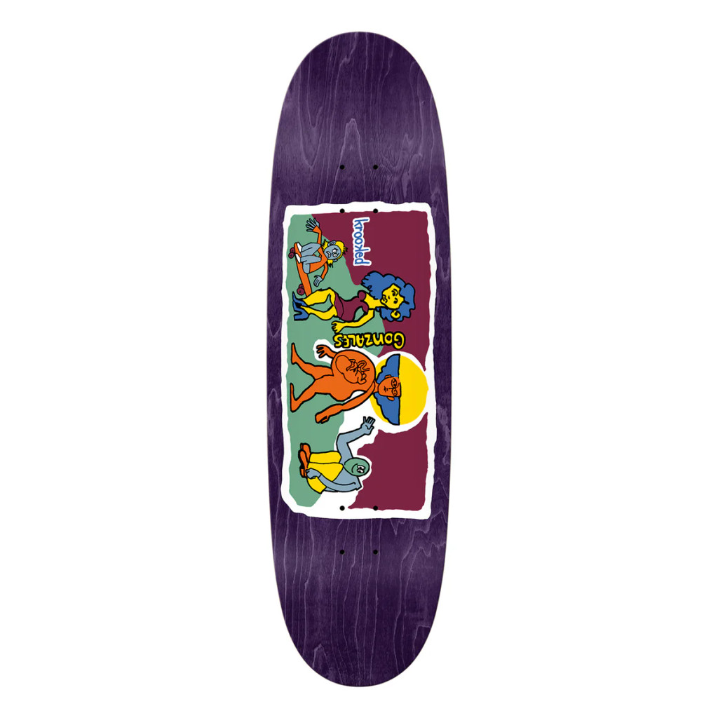 Krooked Mark Gonzales Stroll Deck  Shaped deck Orange Stain 9.1"