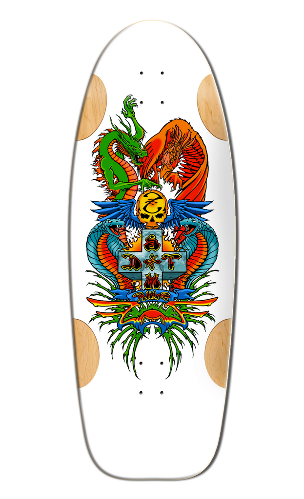  **PRE ORDER** Bull Dog Designs Dragon Wes Humpston Skateboard Deck WHITE FORMICA 33"x 11.875"x WB 18.5"