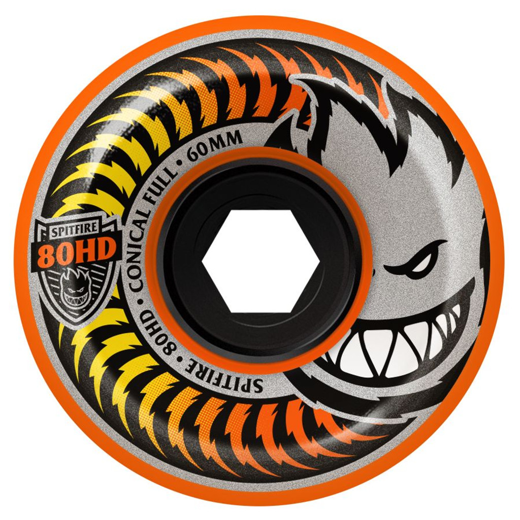 SPITFIRE 80HD FADE ORANGE CONICAL FULL SKATEBOARD WHEELS  58MM