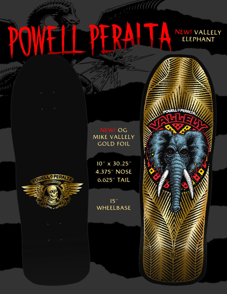 Powell Peralta Mike Vallely Elephant Classic Deck (Gold Foil) 9.85" x 30"