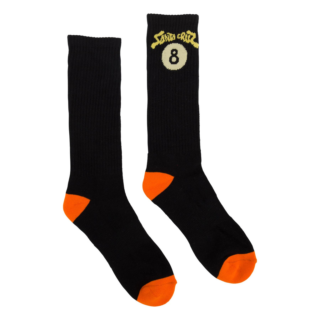 Santa Cruz Winkowski 8Baller Trip Mid Crew Socks (Black/Orange)