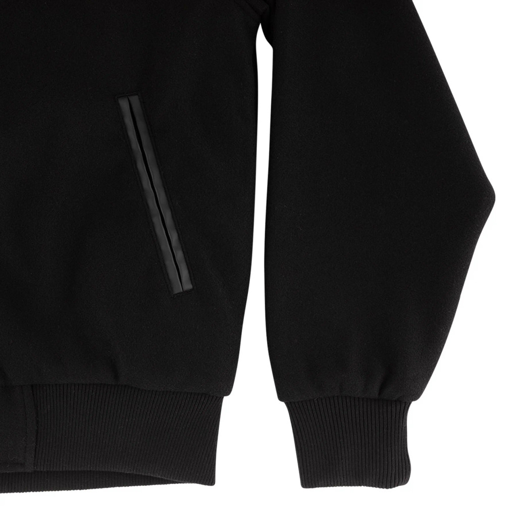 Drop Out Mens Creature Hooded Varsity Jacket (Black)