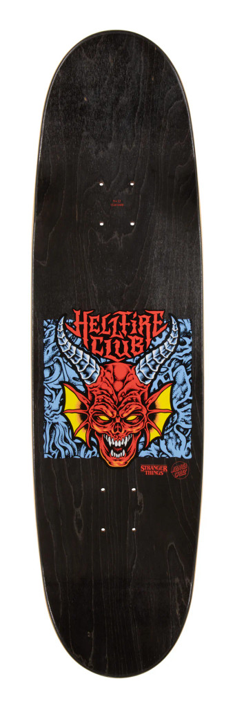 9in Stranger Things Hellfire Club Flames Santa Cruz Skateboard Deck
