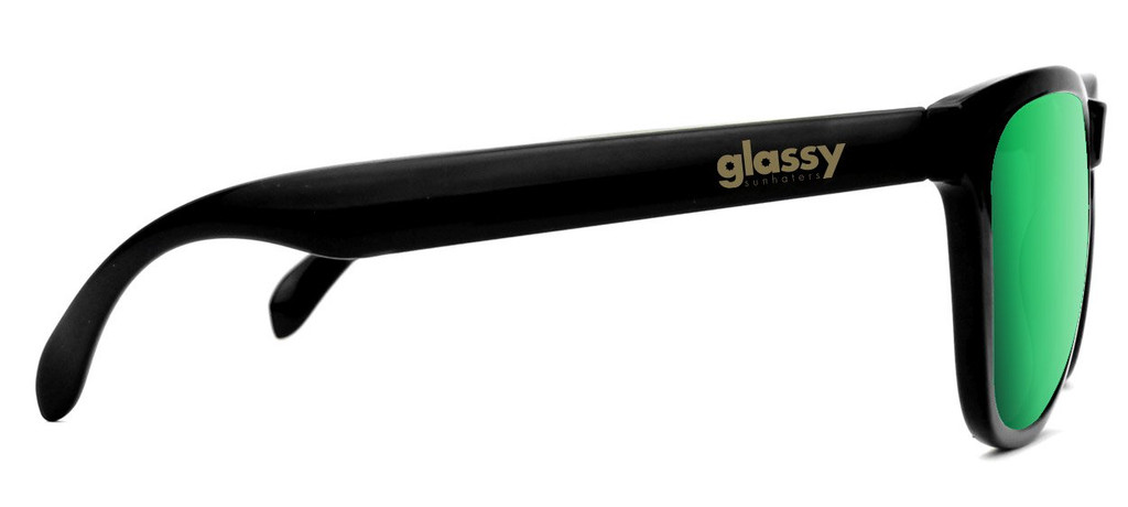 Glassy Deric Sunglasses (Matte Black/Green Mirror)
