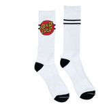 Santa Cruz Classic Dot Stripe Mid Socks (White)