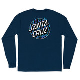 Santa Cruz x Thrasher Flame Dot Long Sleeve Shirt (Navy)