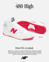 New Balance Numeric 480 High (White with Red)